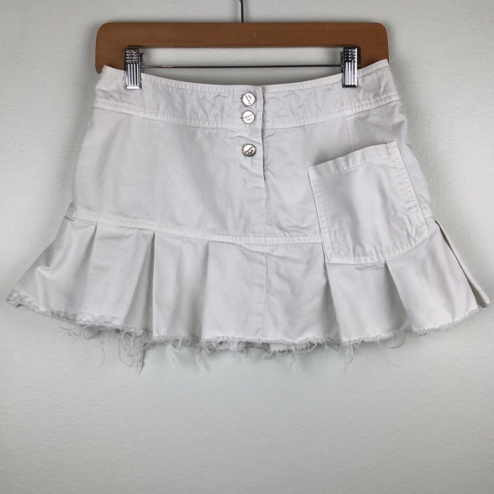 American Eagle White Cotton Ruffled Mini Skirt 2
